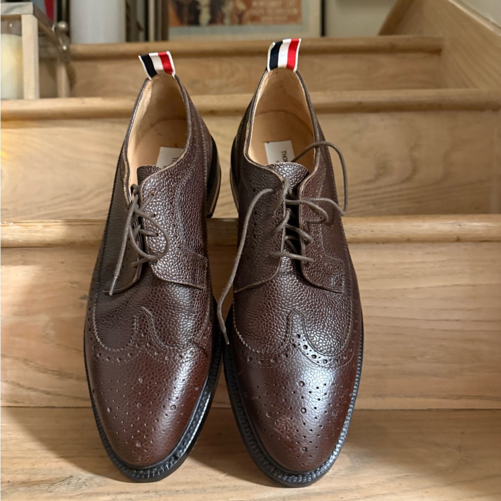 Thom Browne Pebble Grain Leather Longwing Derby Shoes - Men 10.5US/43.5EU - Picture 9 of 16